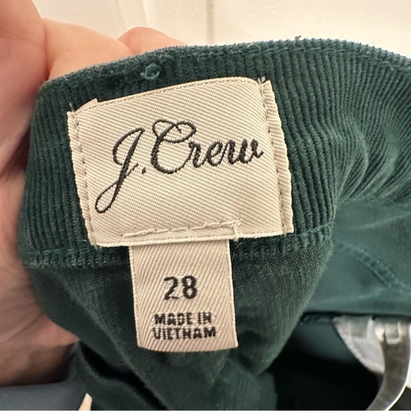 J. Crew 9" Vintage Straight Leg Corduroy Pine Green Pants Jeans Size 28 - Picture 3 of 5